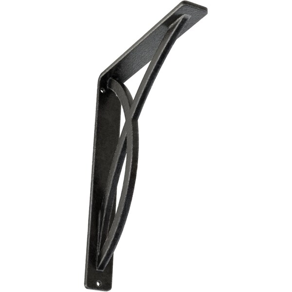 Ekena Millwork Miller Wrought Iron Bracket, (Single center brace), Antiqued Pewter 1 1/2"W x 7 1/2"D x 10"H BKTM01X07X10SMIAPW - main